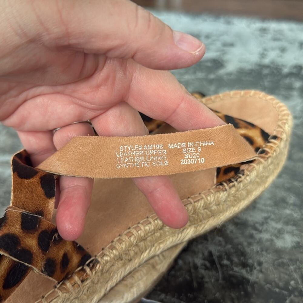 Madewell Leopard Leather Calf Hair Malia Espadrille Sandals Size 9 - Picture 5 of 5